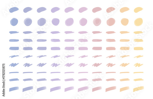 カラフルな水彩のあしらい10種10色セット　グローバルカラー
