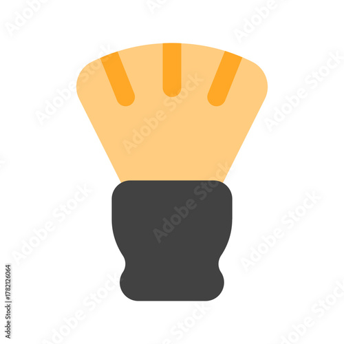 shaving brush flat icon