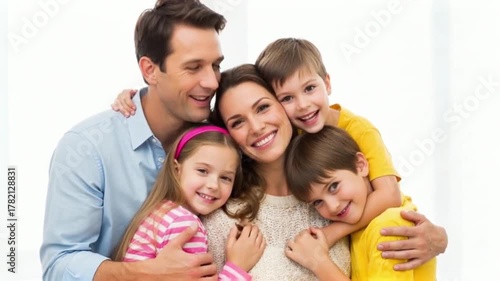 Wallpaper Mural Happy Family Hugging Together for Cherished Video Memories Torontodigital.ca