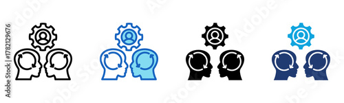 Change Management icon Multi Style Vector Illustration