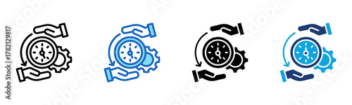 Time Management icon Multi Style Vector Illustration
