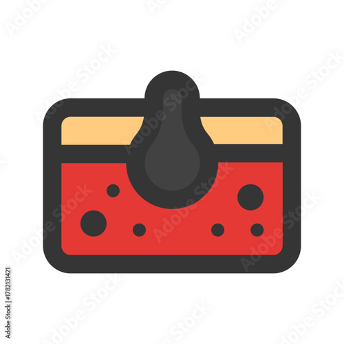 blackhead flat line icon