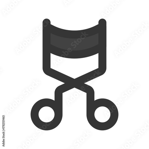 eyelash curler flat line icon
