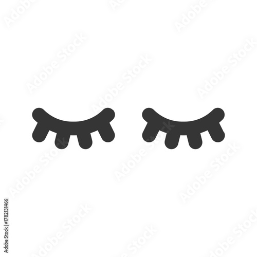 eyelashes flat line icon