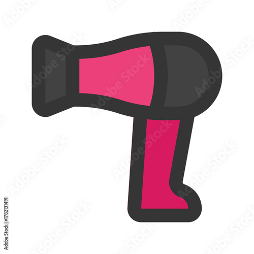 hair dryer flat line icon