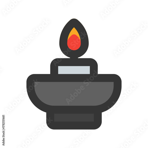 spa candle flat line icon