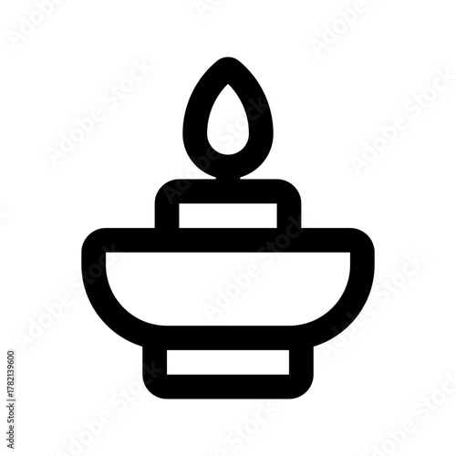 spa candle line icon