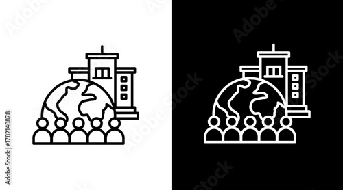 Corporate Social Responsibility  White Icon Set Design