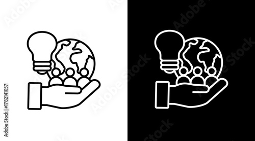 Csr Initiatives  White Icon Set Design