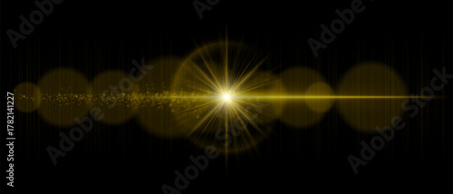 Realistic lens flare with luminous glow, soft reflections, and light diffusion. Ideal for overlays, digital art, and futuristic compositions with depth and contrast.