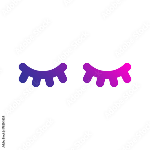 eyelashes line gradient icon