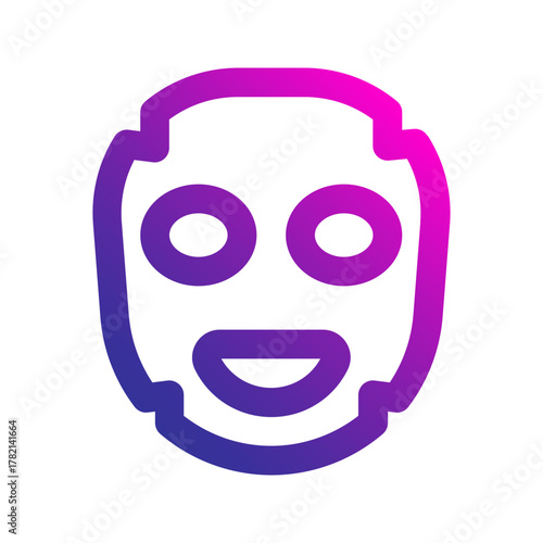facial mask line gradient icon