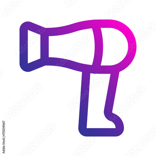 hair dryer line gradient icon