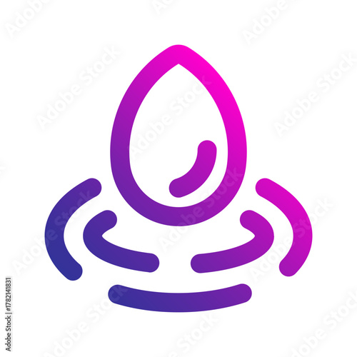water drop line gradient icon