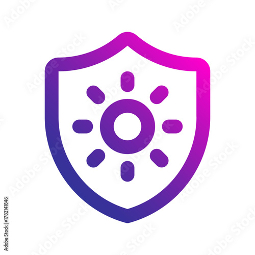 sun protection line gradient icon