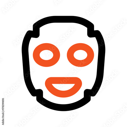 facial mask outline color icon