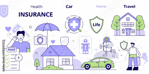 Comprehensive insurance coverage for health car home and life protection services