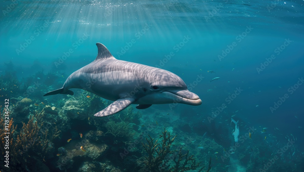 Fototapeta premium Tursiops aduncus: The Coastal Bottlenose Dolphin