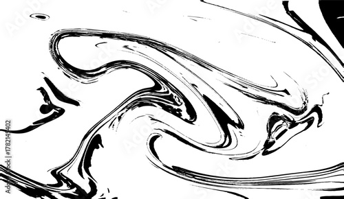 Black Marble ink texture acrylic painted waves texture background. Grunge black and white abstract dirty textured background. Scratch lines.