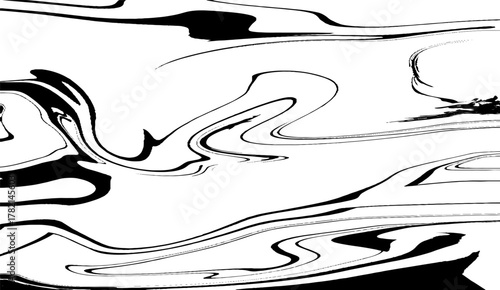 Black Marble ink texture acrylic painted waves texture background. Black and White Abstract Expression Mono Art.