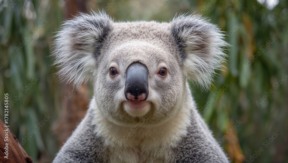 Naklejka premium Koalas at a wildlife park, promoting conservation awareness