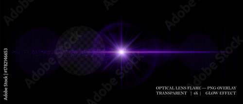 Bright optical lens flare with glowing particles, smooth reflections, and soft transparency. Perfect for overlays, highlights, and digital effects.