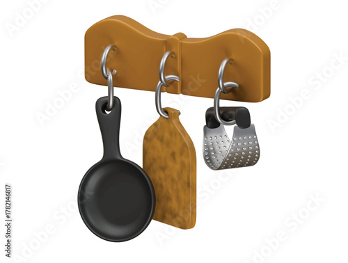 cultery hook icon 3d illustration render