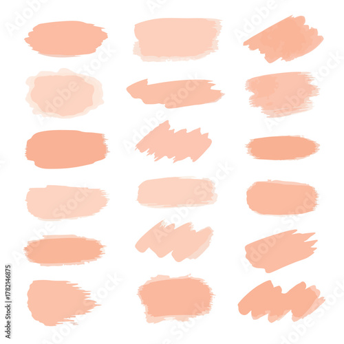 Minimalist Vector Brush Stroke Pattern in Soft Peach Tones in Organic Style