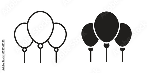 Balloon icon in filled, thin line, stroke style for website and apps