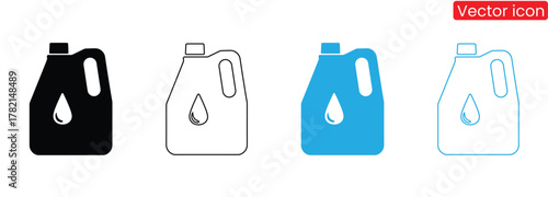 Various simple oil containers in different styles for your projects. Symbolizes lubricant, chemicals, or fuel. A modern design for eco-friendly solutions or business.