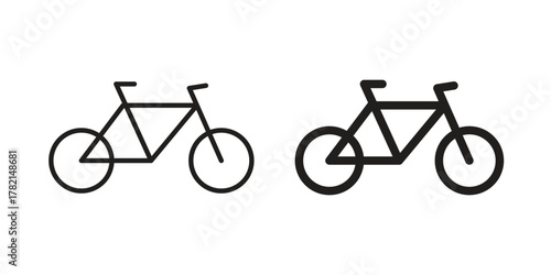 Bicycle icon in filled, thin line, stroke style for website and apps