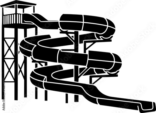 Water slide vector black set icon. Isolated black set icon aquapark