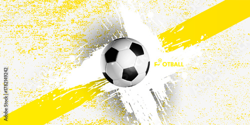 A classic football on the ground. 3d illustration.