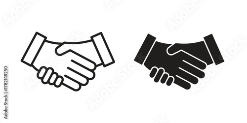 Business deal icon in filled, thin line, stroke style for website and apps
