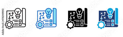 Strategic Planning Icon Multi Style Vector Illustration