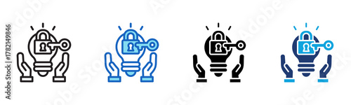 Intellectual Property Icon Multi Style Vector Illustration