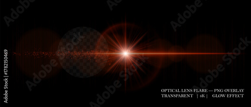 Bright optical lens flare with glowing particles, smooth reflections, and soft transparency. Perfect for overlays, highlights, and digital effects.
