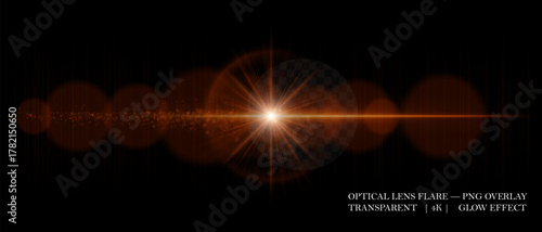 Color optical lens flare with multiple glowing circles, soft reflections, and realistic diffusion. Perfect for overlays, cinematic, and visual effects.