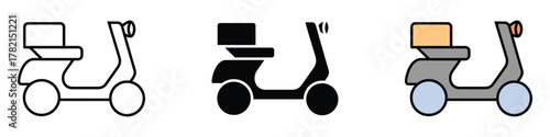 Delivery scooter icon vector. express shipping and transport symbol. vector illustration.