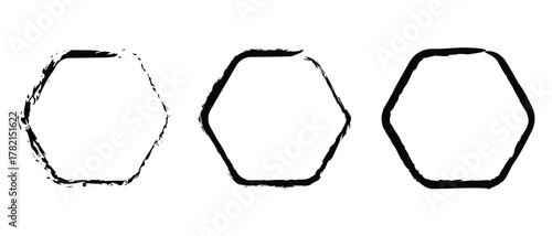 set of polygon grunge textures frame icon, grunge frame icon, collection polygon photo image frame icon.