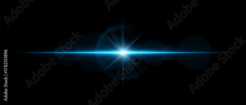 Optical flare with luminous beam, soft reflections, and transparent glow. Ideal for digital overlays, cinematic lighting, and futuristic visual compositions.