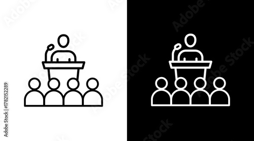 Conference  White Icon Set Design