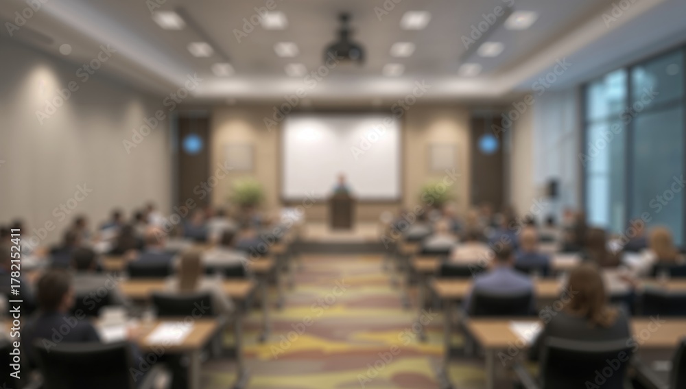 Fototapeta premium Blurred soft seminar room suitable for background use