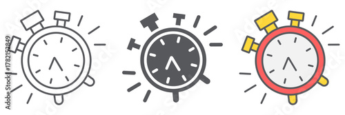 Alarm clock line icon, time and clock, watch sign, vector graphics, a linear pattern on a white background.