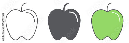 Apple line icon, food and vitamin, fruit sign, vector graphics, a linear pattern on a white background.