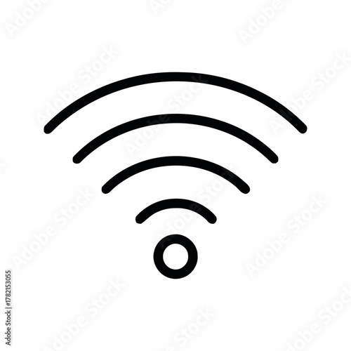 Stylized wireless internet signal illustration with clean lines