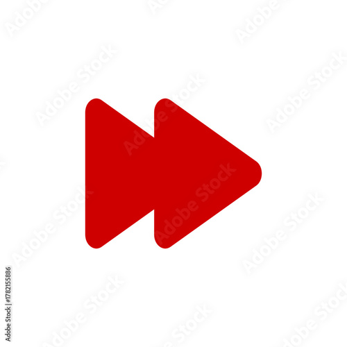 Vector image of game UI icon template asset transparent Fast Forward button.