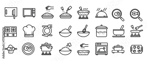 Set of cooking vector illustration