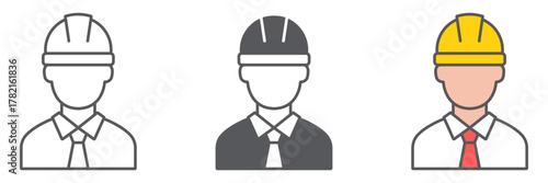 Oilman icon, industry and man, worker sign, vector graphics, a linear pattern on a white background. editable stroke