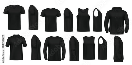 mens casual clothing realistic vector mockups